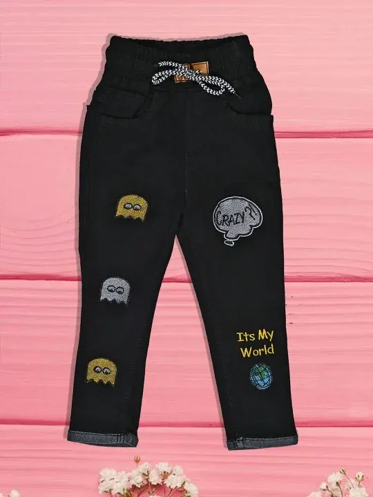 Embroidered Slim-Fit Boys Jeans