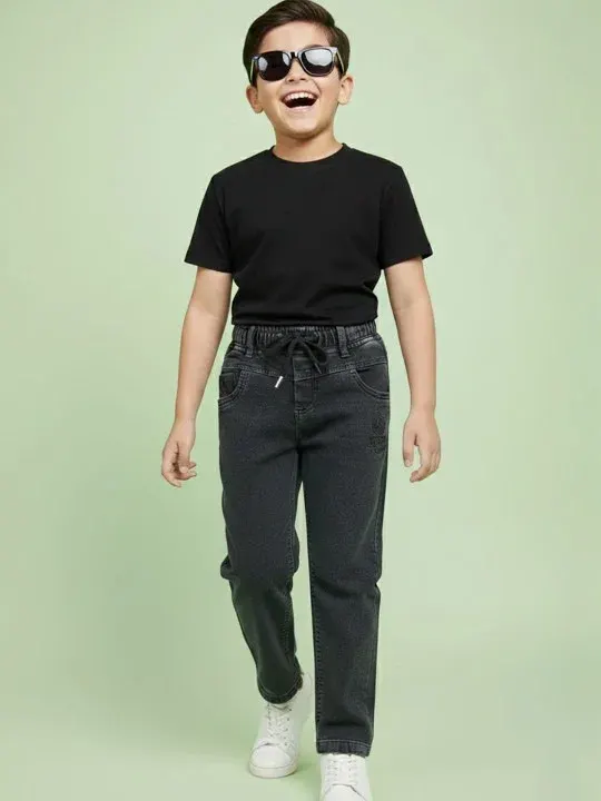 Embroidered Straight Boys Jeans