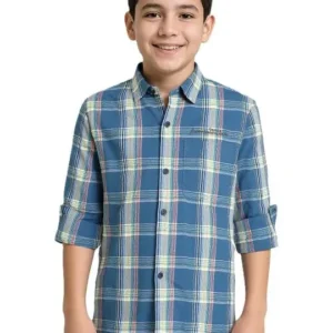 Blue Checked Boys Shirts