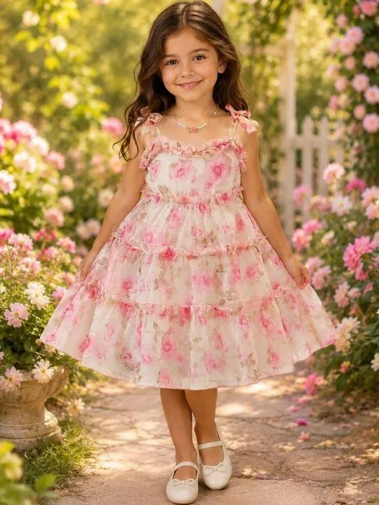 Floral Ruffle Girls Dresses