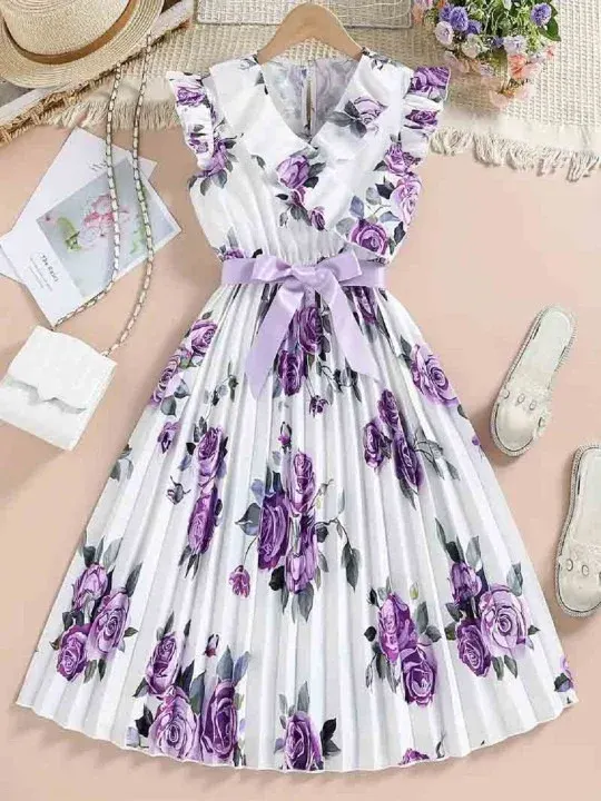 Floral Printed Girls Dresses