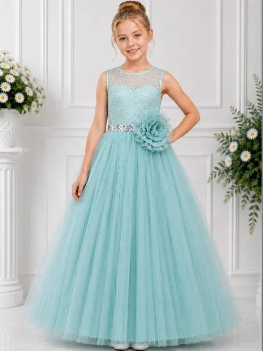 Embellished Ruffle Girls Dresses