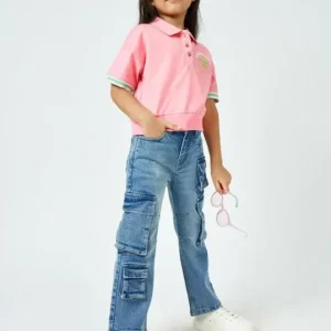 Blue Cargo Girls Jeans