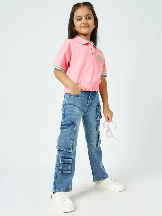 Blue Cargo Girls Jeans