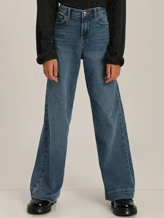 Wide-Leg Girls Jeans