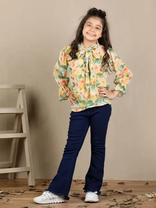 Floral Printed Girls Tops