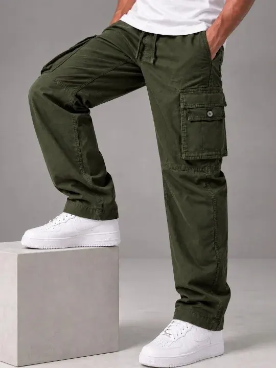 Cargo Relaxed-Fit Casual Trousers
