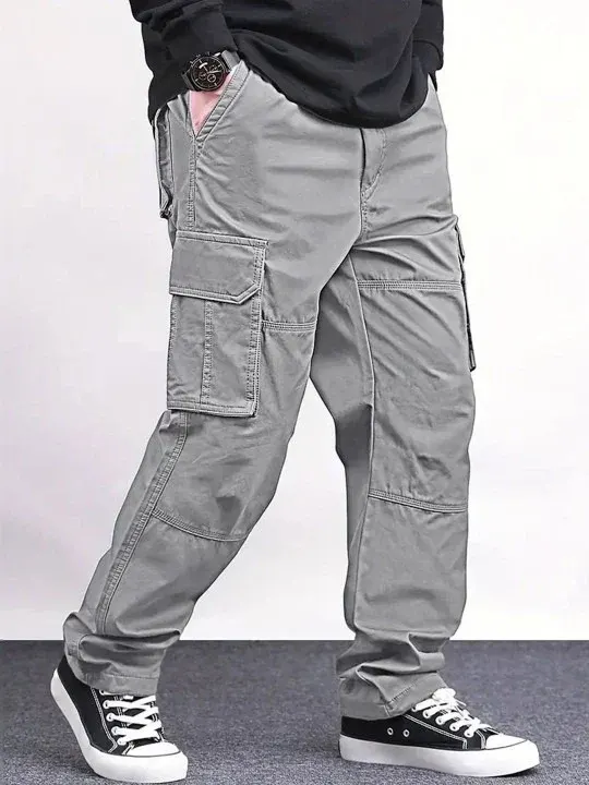Cargo Relaxed-Fit Casual Trousers