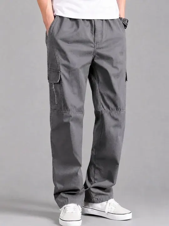 Cargo Relaxed-Fit Casual Trousers