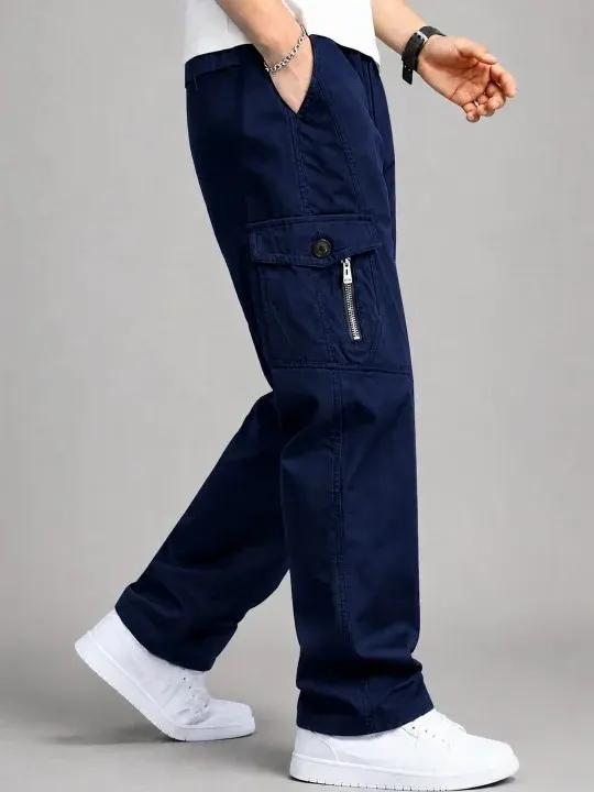 Cargo Relaxed-Fit Casual Trousers