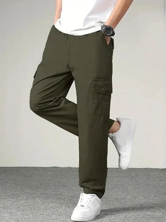 Cargo Relaxed-Fit Casual Trousers
