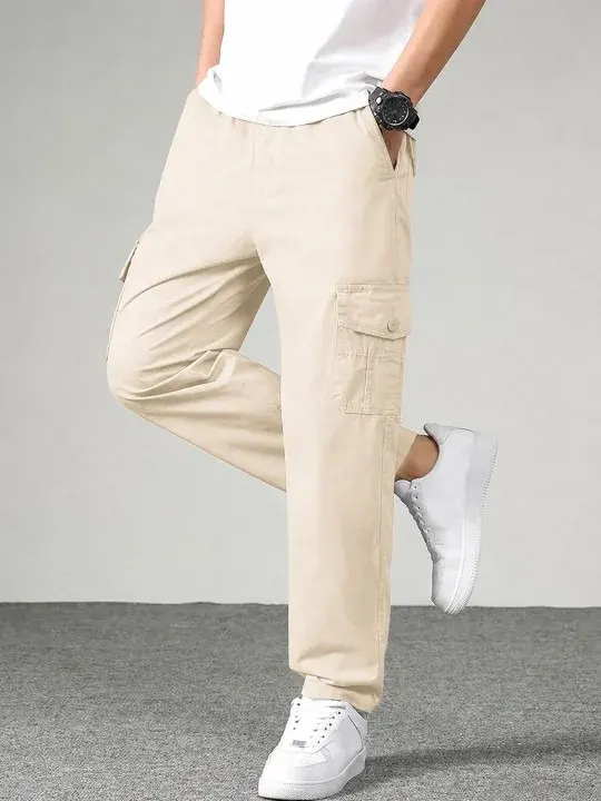 Cargo Relaxed-Fit Casual Trousers