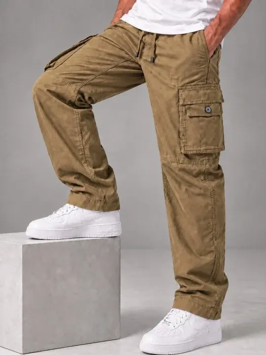 Cargo Relaxed-Fit Casual Trousers