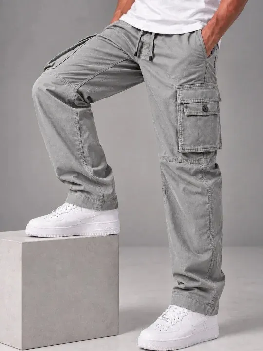 Cargo Relaxed-Fit Casual Trousers