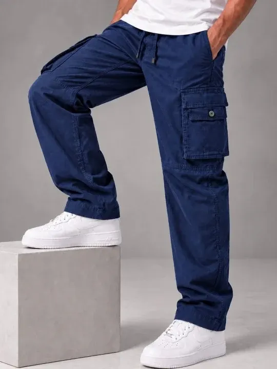 Cargo Relaxed-Fit Casual Trousers