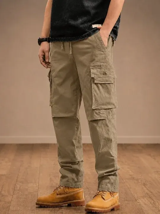 Cargo Relaxed-Fit Casual Trousers