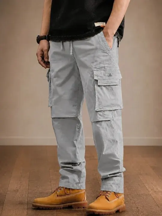 Cargo Relaxed-Fit Casual Trousers