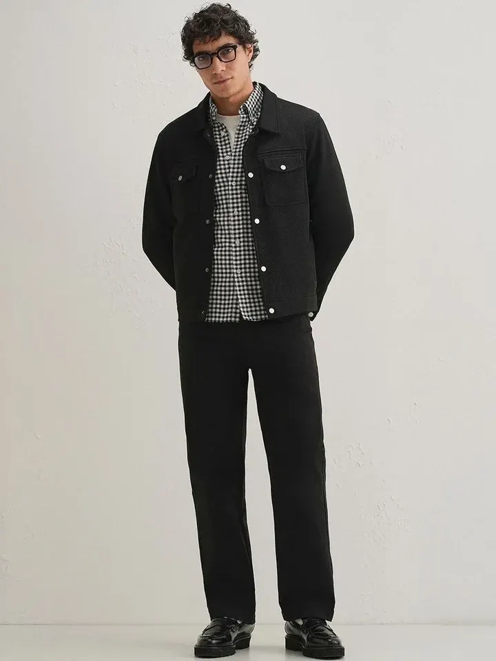 Black Relaxed-Fit Casual Trousers