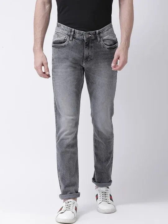 Black Slim-Fit Mid-Rise Jeans