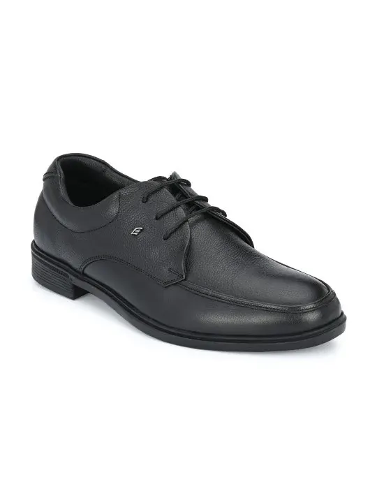Black Derby Lace-Up Formal Shoes