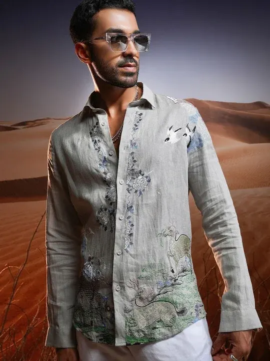 Floral Striped Casual Shirts