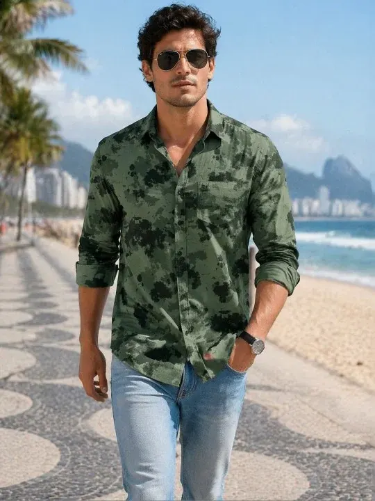 Printed Slim-Fit Casual Shirts