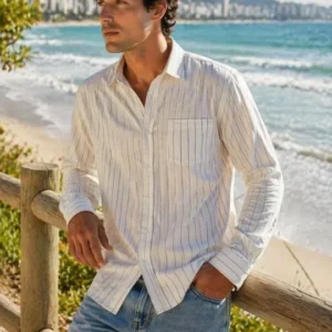Striped Slim-Fit Casual Shirts