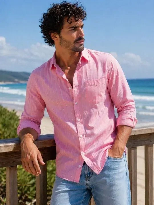 Striped Slim-Fit Casual Shirts