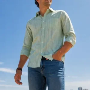 Striped Slim-Fit Casual Shirts