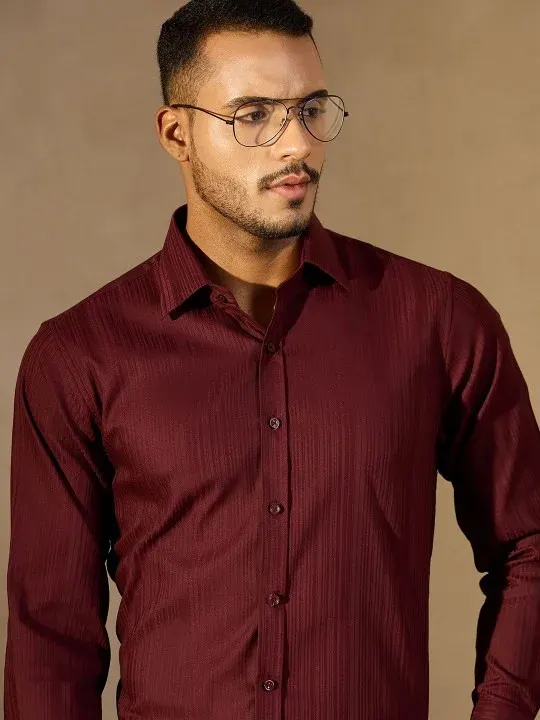 Striped Textured Formal Shirts
