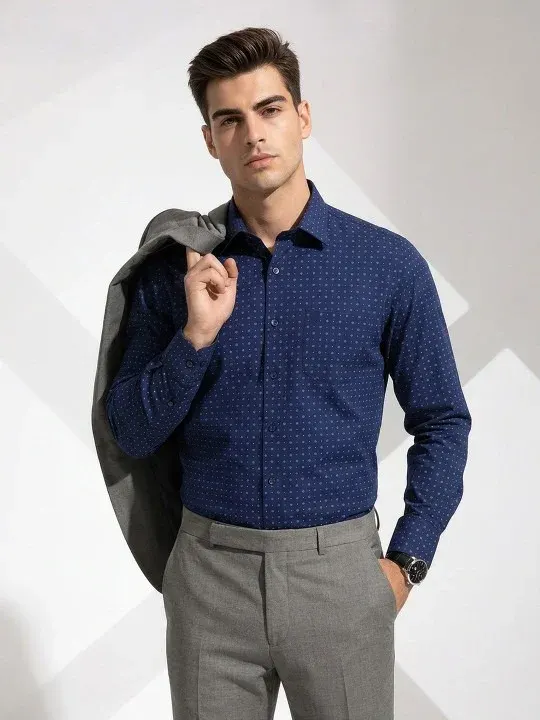 Printed Slim-Fit Formal Shirts