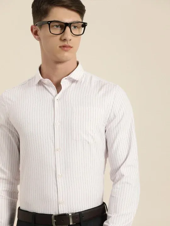 White Striped Formal Shirts