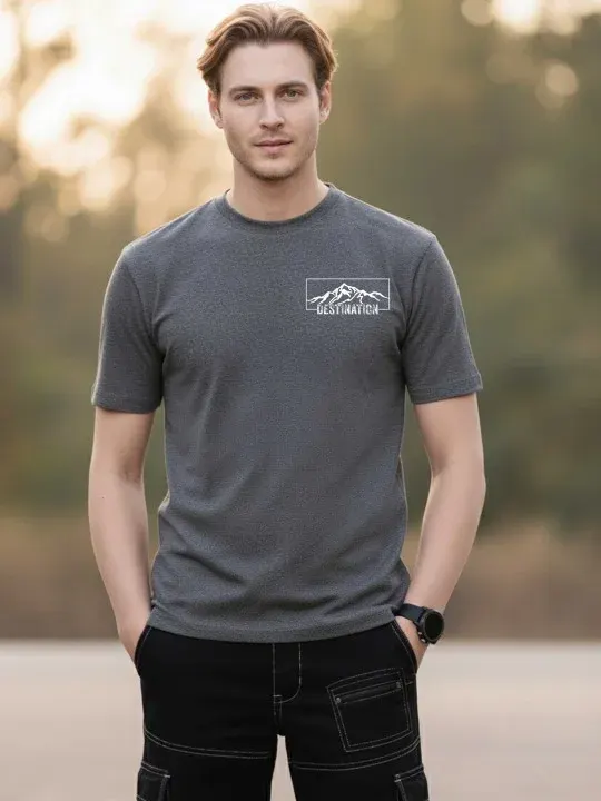 Grey Printed T-Shirts