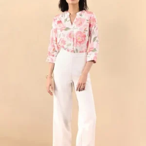 White Floral Tops