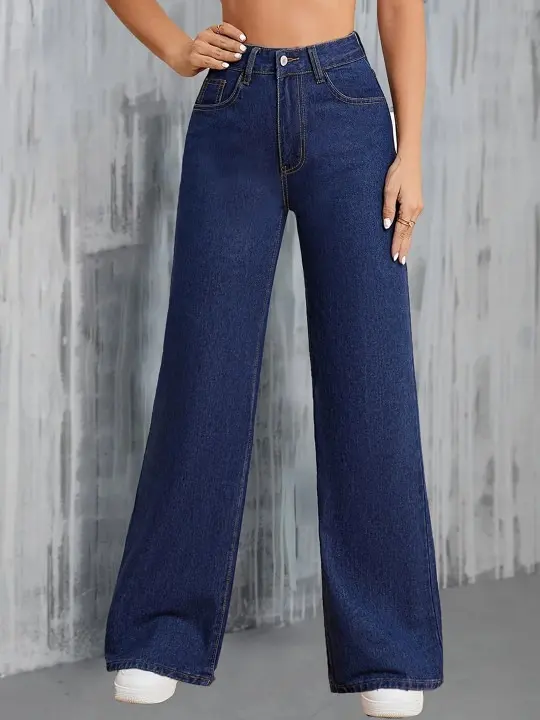 Wide-Leg High-Rise Jeans