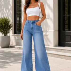 Wide-Leg High-Rise Jeans
