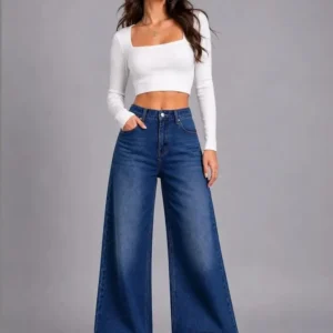 Wide-Leg High-Rise Jeans