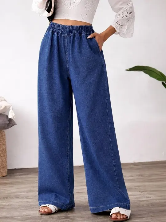 Wide-Leg High-Rise Jeans