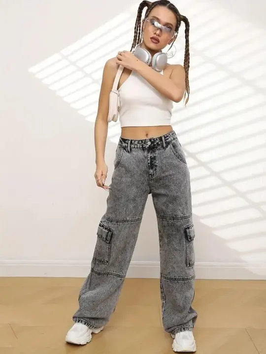 Wide-Leg High-Rise Jeans