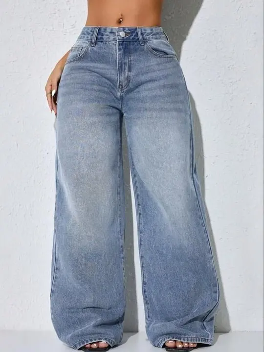 Wide-Leg High-Rise Jeans