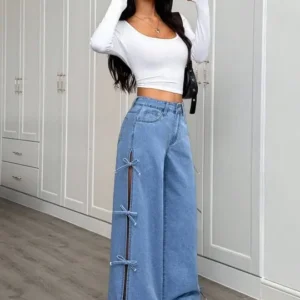 Wide-Leg High-Rise Jeans