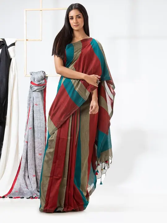 Striped Woven-Design Sarees