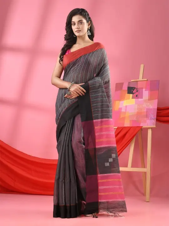 Striped Woven-Design Sarees