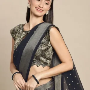 Black Floral Sarees