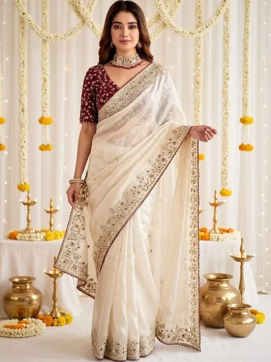 Floral Embroidered Sarees