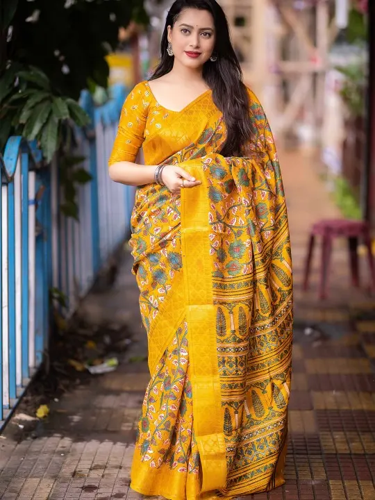 Printed Woven-Design Sarees