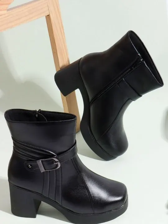 Block-Heel Boots