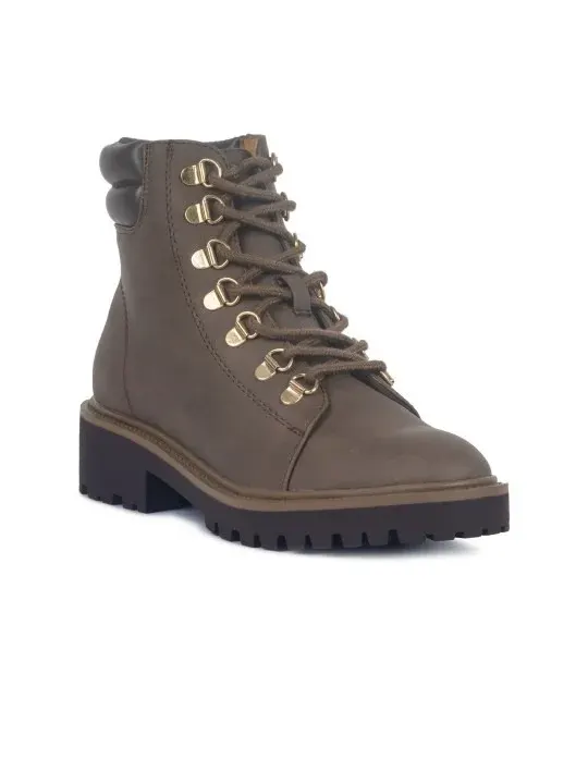 Brown Block-Heel Boots