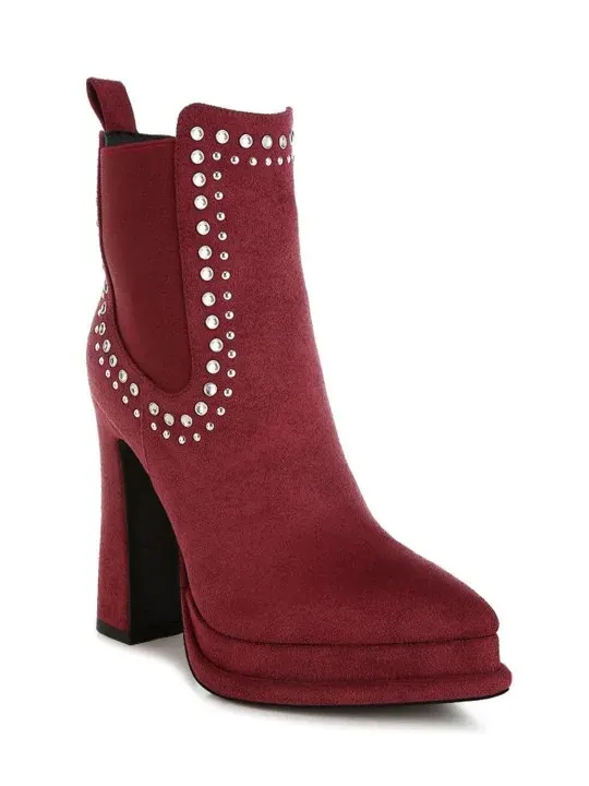 Embellished Pointed-Toe Boots