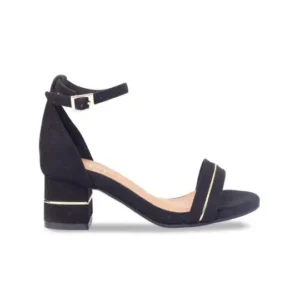 Black Block-Heel Ankle Heels